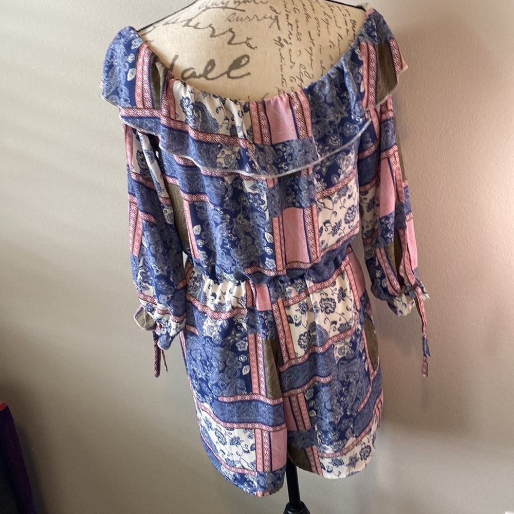 Bongo Boho Patchwork Open Sleeves Off The Shoulde… - image 4